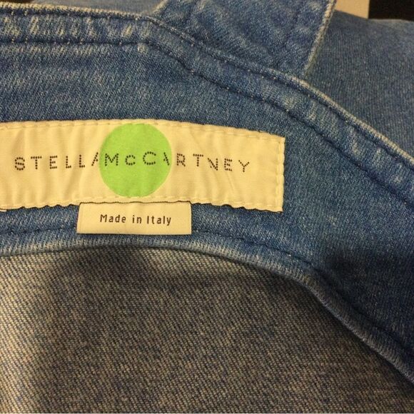 STELLA McCARTNEY Light blue denim keyhole Cutout Sundress W/ Pockets - Picture 9 of 13